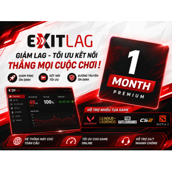 Exitlag 1 Month - Giảm Ping Giảm Lag đến 90%