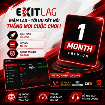 Exitlag 1 Month - Giảm Ping Giảm Lag đến 90%