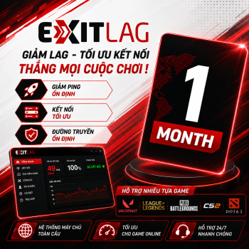 Exitlag 1 Month - Giảm Ping Giảm Lag đến 90%