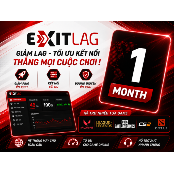 Exitlag 1 Month - Giảm Ping Giảm Lag đến 90%
